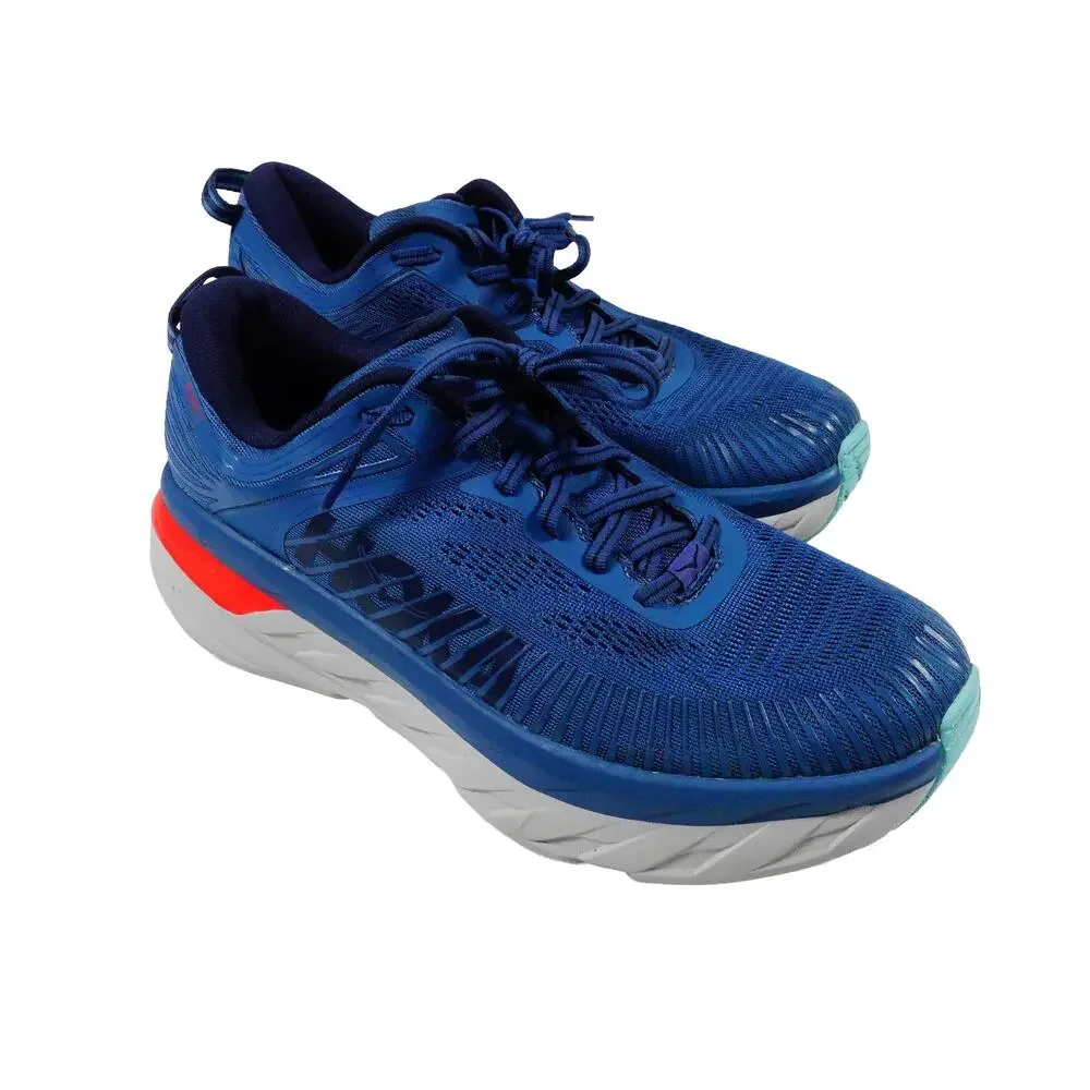 Hoka One One Bondi 7 Blue Running Sneakers Mens Size 9.5